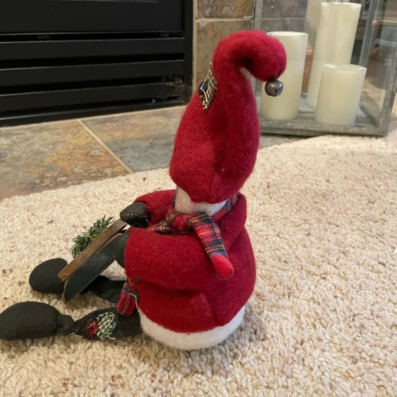 Handmade Snowman with Wooden Sled - Picture 3 of 6